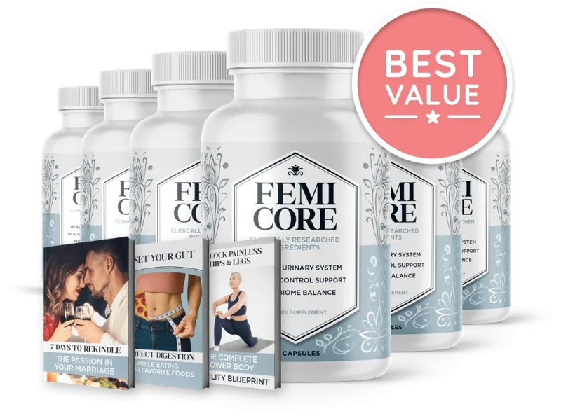 6 bottles of FemiCore with bonuses